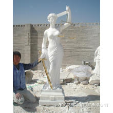 كبيرة الحجم آلهة تمثال العدالة الدينية الرخام الأبيض